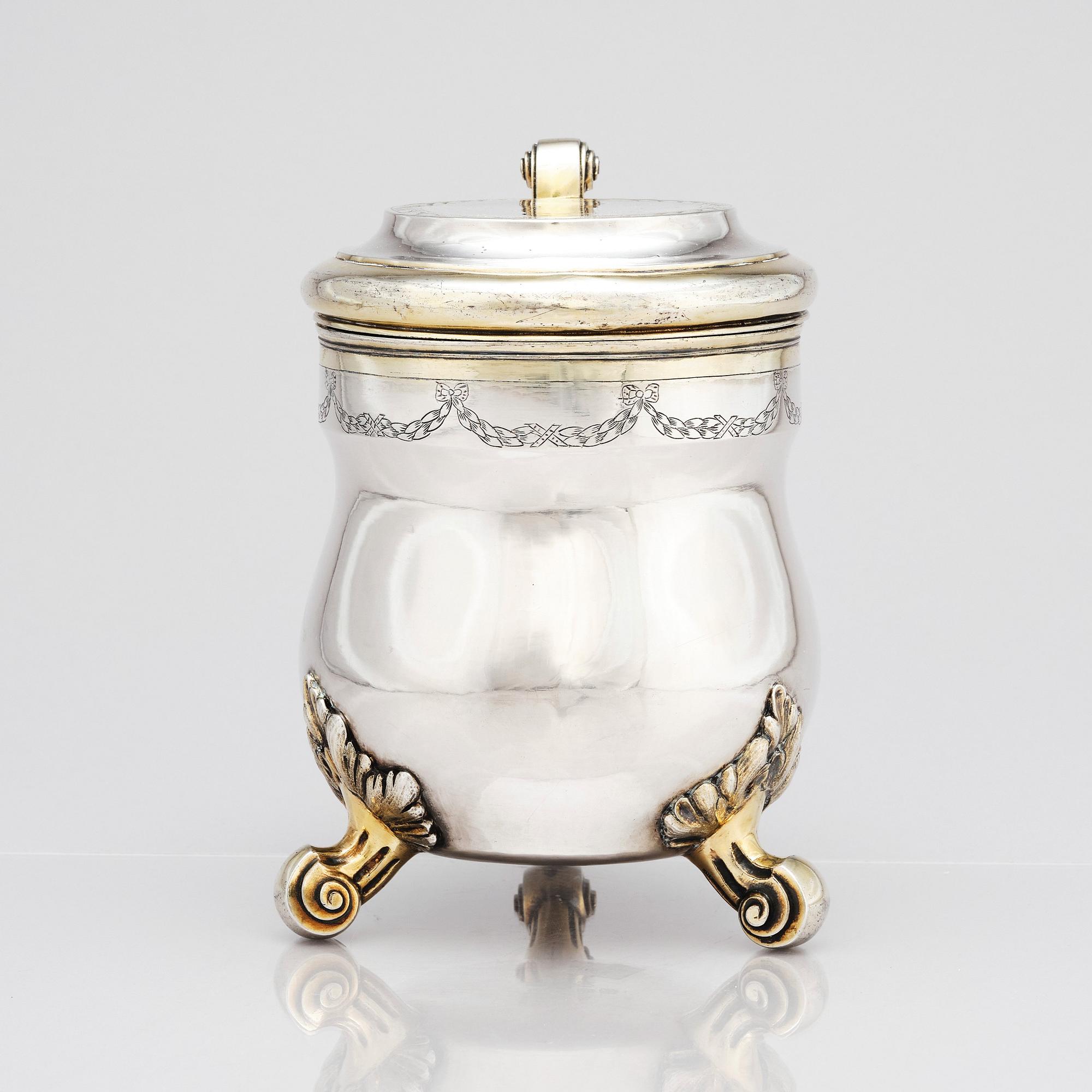 Carl Klingwall, dryckeskanna, silver, Västerås 1785. Rokoko.