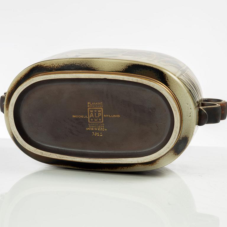 Gunnar Nylund, urna med lock, "Flambé", Rörstrand.