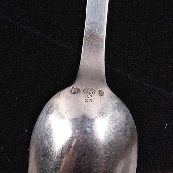 DESSERTSKEDAR, 8 st, silver, Evald Nielsen, Danmark. 1900-tal.