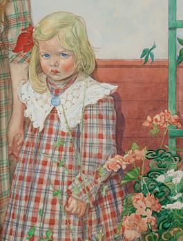 Carl Larsson, "Stött" / "Flicka vid spalier".