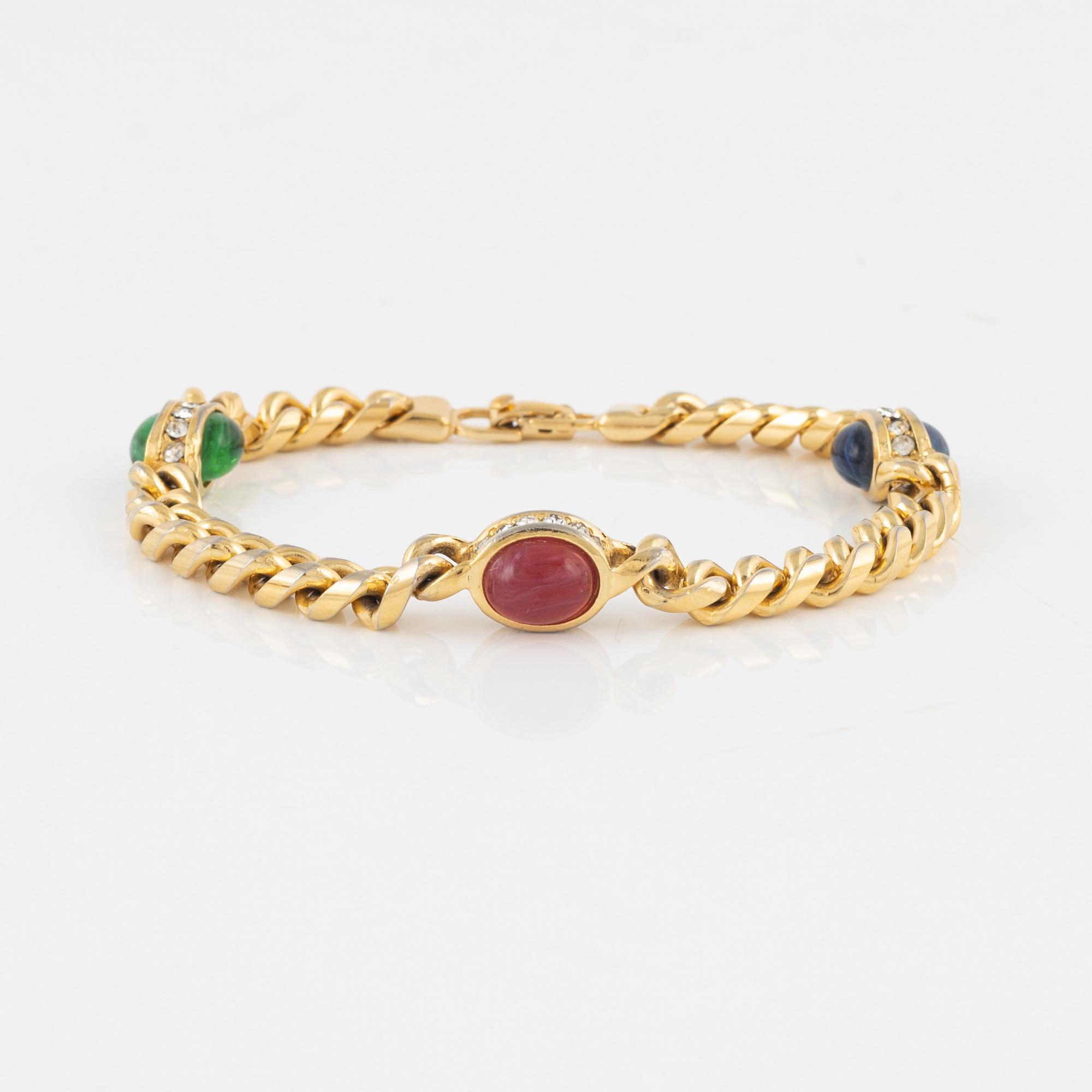 Christian Dior, bracelet and two pairs of clips, vintage.