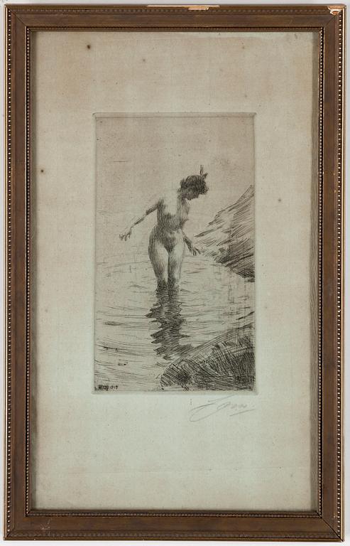 ANDERS ZORN, Etching, 1907, signed.