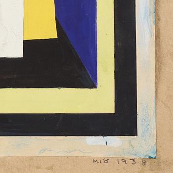 CO Hultén, blandteknik på papper, signerad och daterad M:ö 1938.