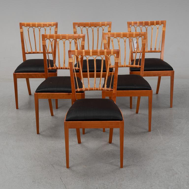 Josef Frank, stolar 6 st, modell 1165, Firma Svenskt Tenn.
