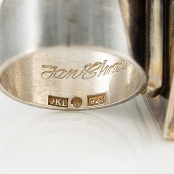 Jan-Christer Lundqvist, ring, sterling silver and gold with spectrolite and brilliant-cut diamonds, Skövde.