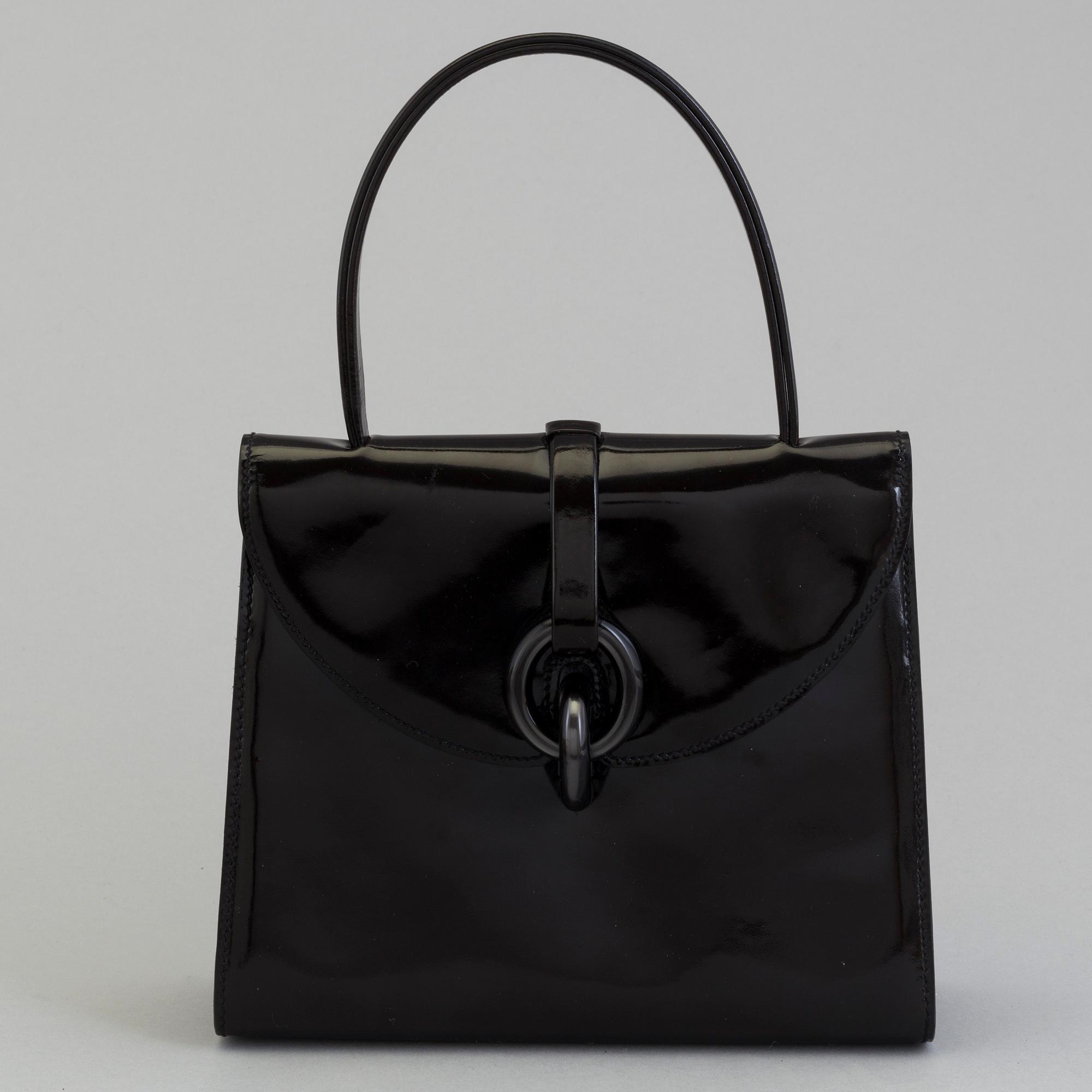 A Charles Jourdan patent leather handbag, 1960's.