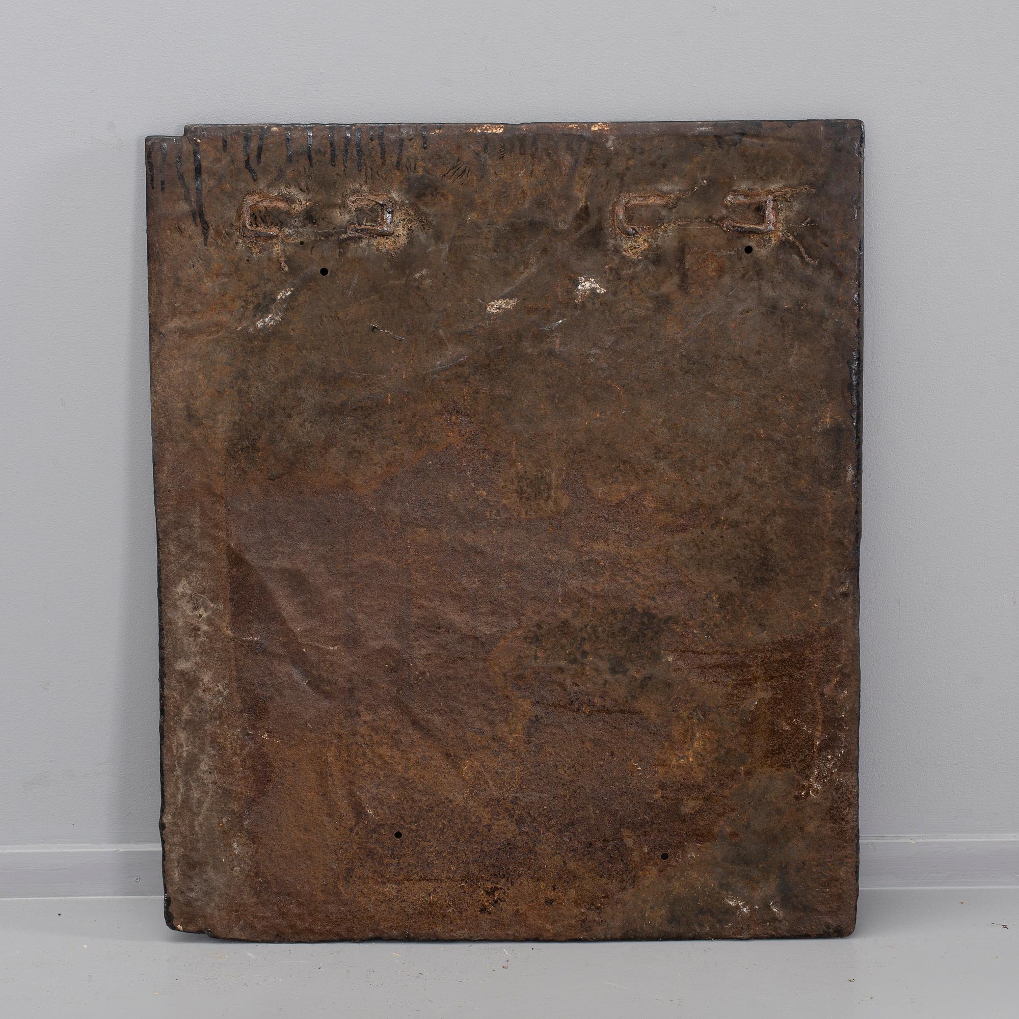 CAST IRON STOVE FRONT, 18th century.