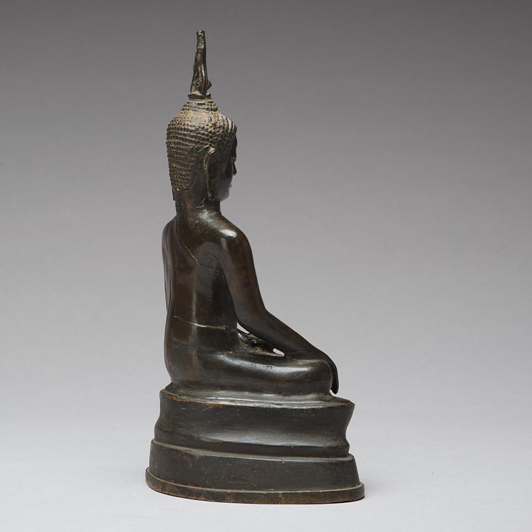 A bronze figure of Buddha, Thailand, presumably 18/19th Century.