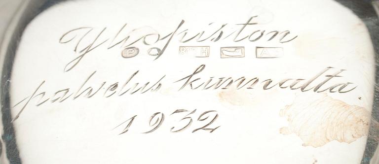 SILVERFÖREMÅL, 12 st, 813H, finska stämplar samt finska importstämplar. 1930-1977. Vikt 831 g.