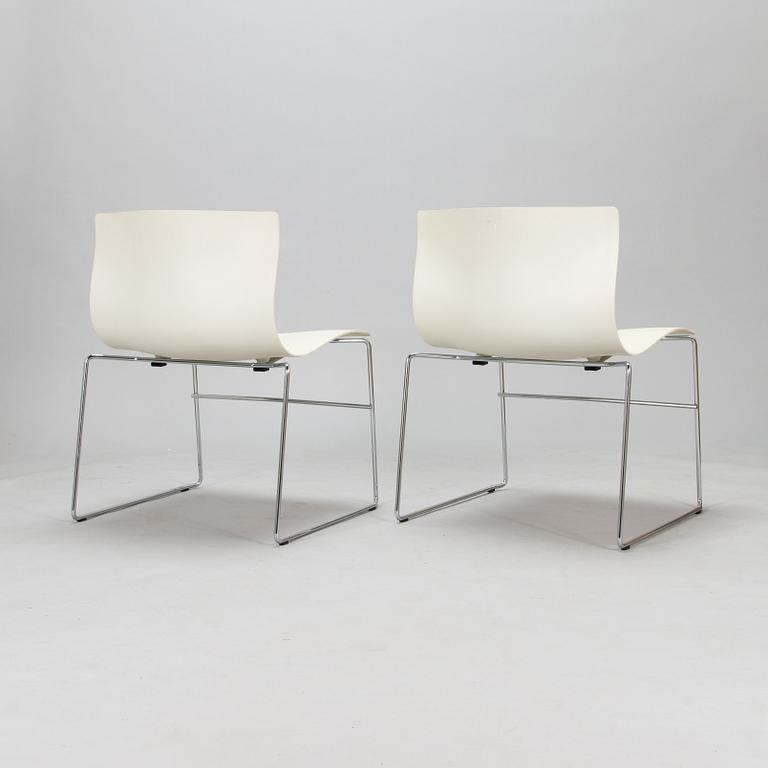 Massimo Vignelli, a set of six 'Handkerchief' stacking chairs for Knoll, 1985.
