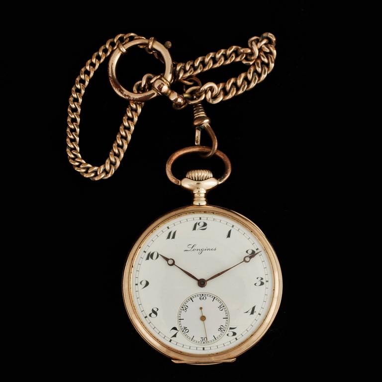 HERRFICKUR, guld 14K, Longines, 1920-tal. Vikt tot ca 84 gram.