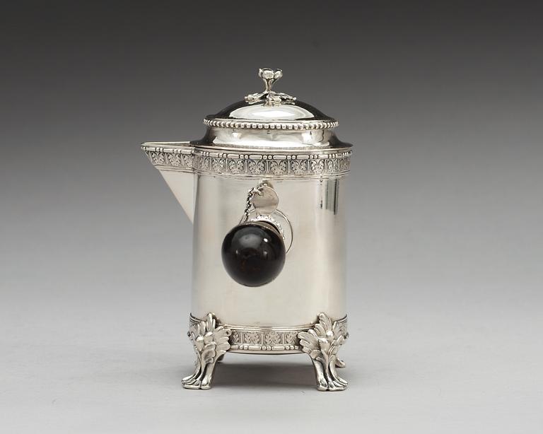 A Swedish 18th century parcel-gilt milk-jar, makers mark of Wilhelm Smedberg, Karlstad 1784.
