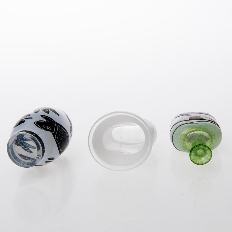 KOSTA BODA, PARTI DIVERSE GLAS, 5 delar, glas, Kosta Boda Sverige, 1900-talets slut.