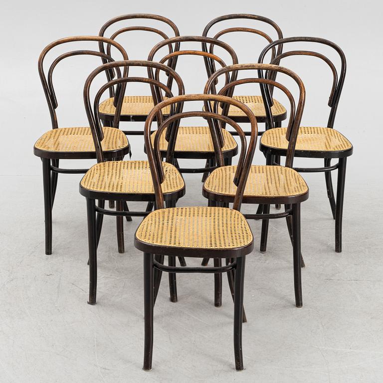 Eight Thonet style chairs, first half of the 20th Century.