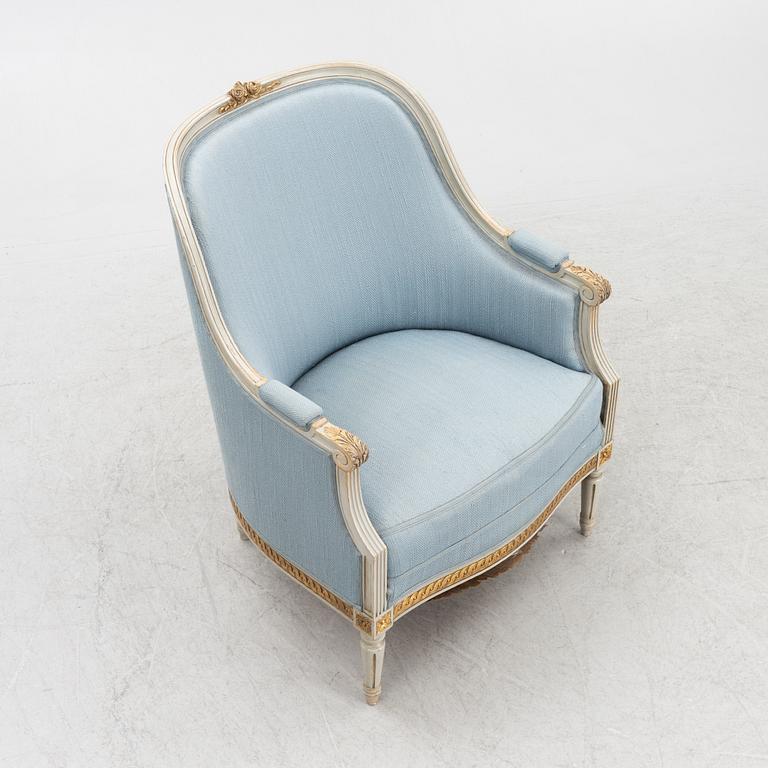 A Gustavian style armchair, first half of the 20th century.