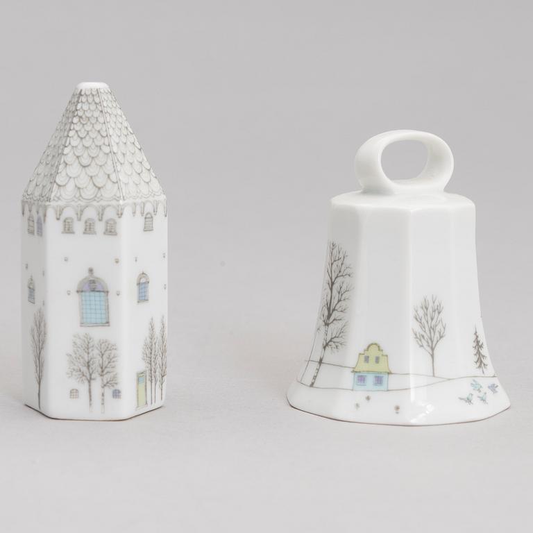 TAPIO WIRKKALA ja RUT BRYK. Posliiniesineitä. 7 osaa. "Winterreise" & "Polygon". Rosenthal. 1900-luvun loppu.