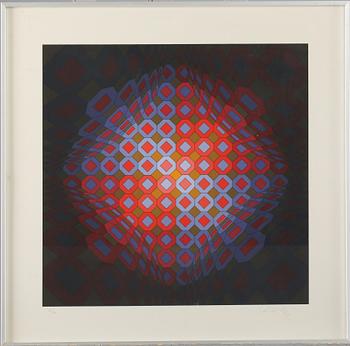 Victor Vasarely · VICTOR VASARELY, färgseriegrafi, signerad och numrerad 88/250.