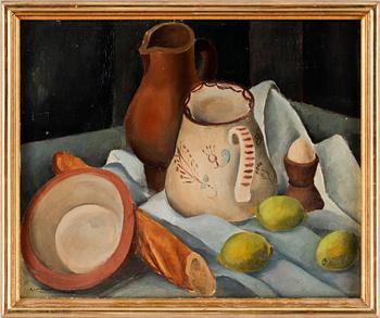 12. Knut Lundström, Still life with jar and lemons.