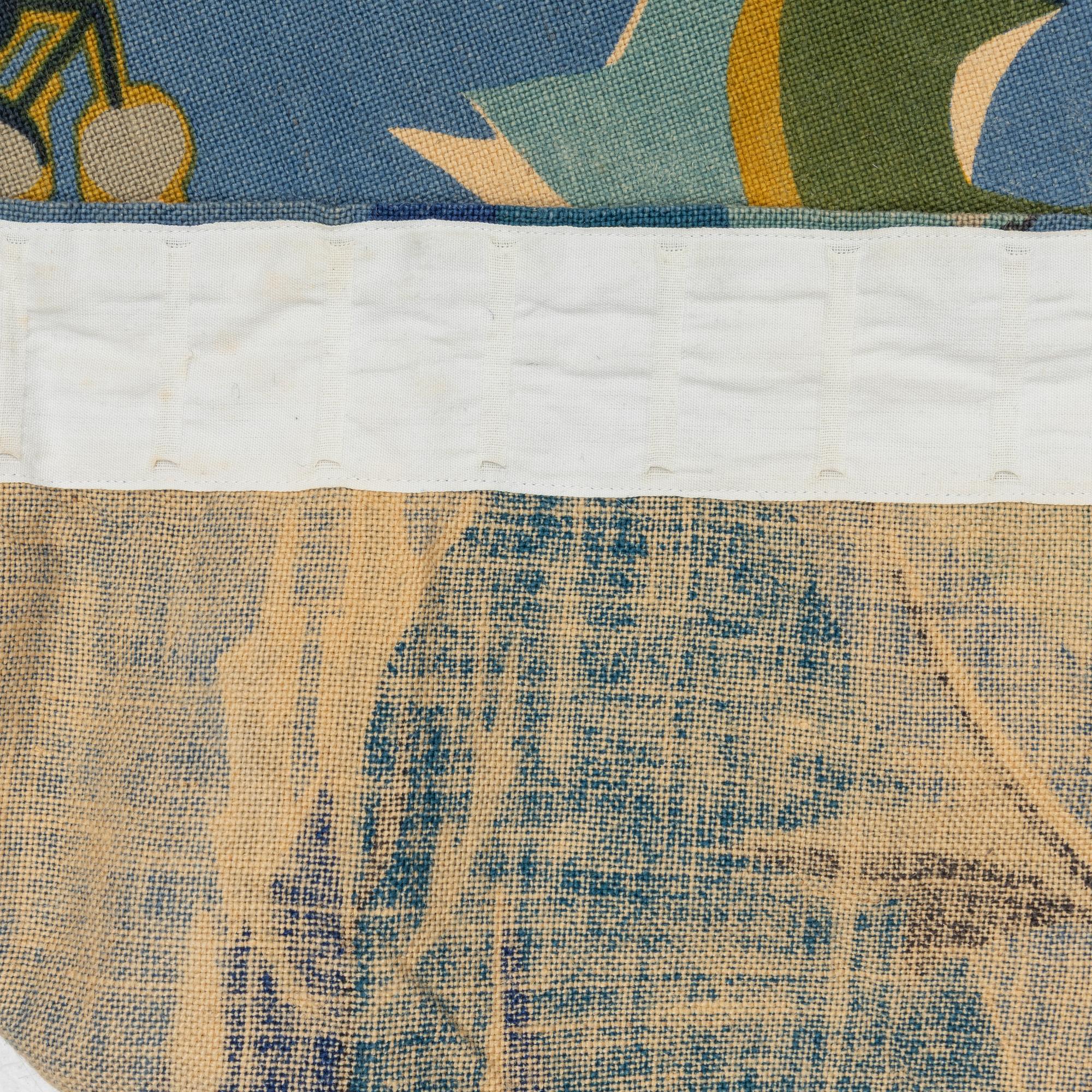 Dagmar Lodén, a pair of "tistlar" curtains, Jobs Handtryck, Sweden.