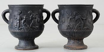 Ivar Johnsson, A pair of Ivar Johnsson cast iron jardinière, 'Diana', Näfveqvarns Bruk.