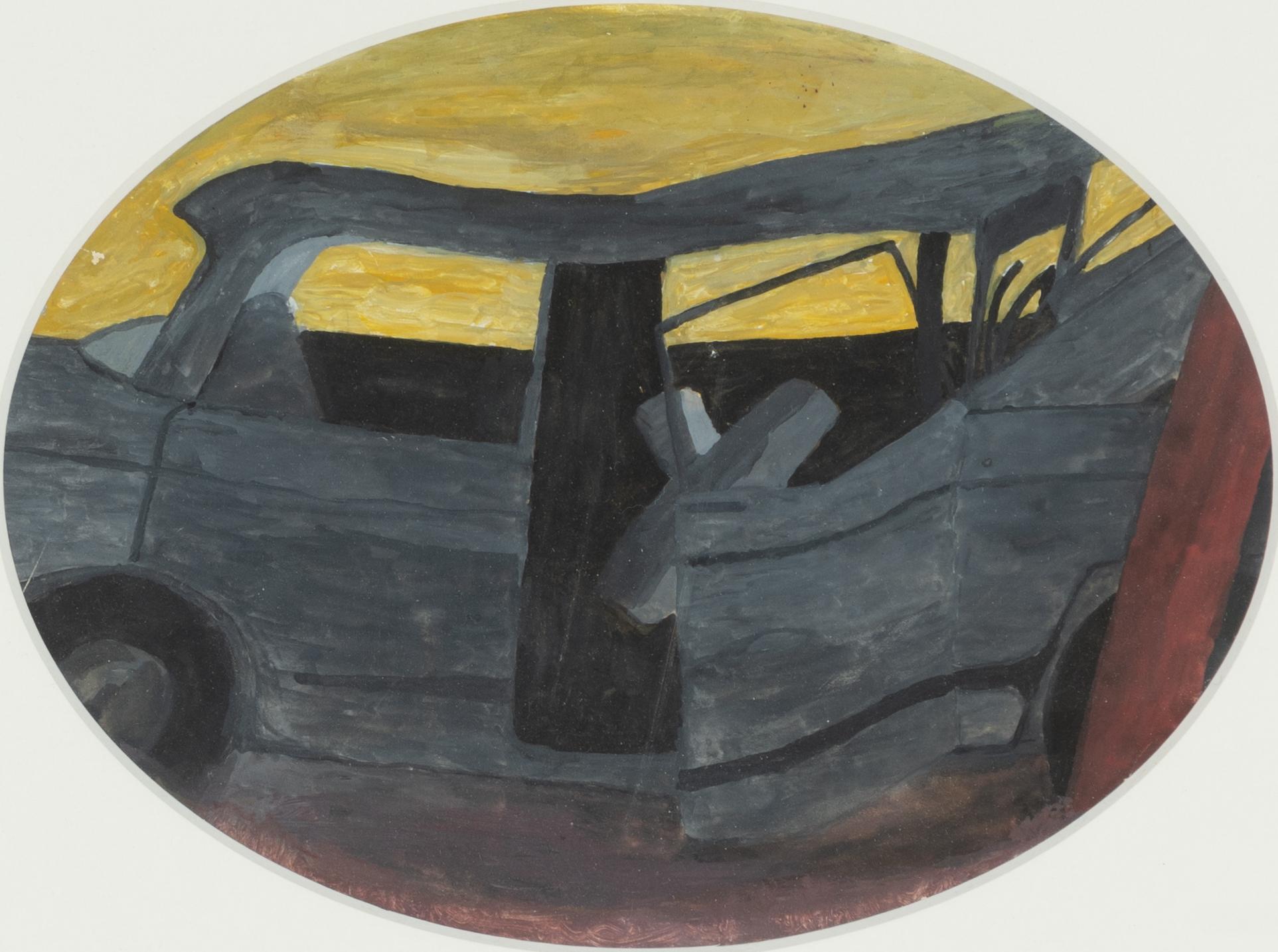 Sten Eklund, "Krockad bil på väg mot himlen".