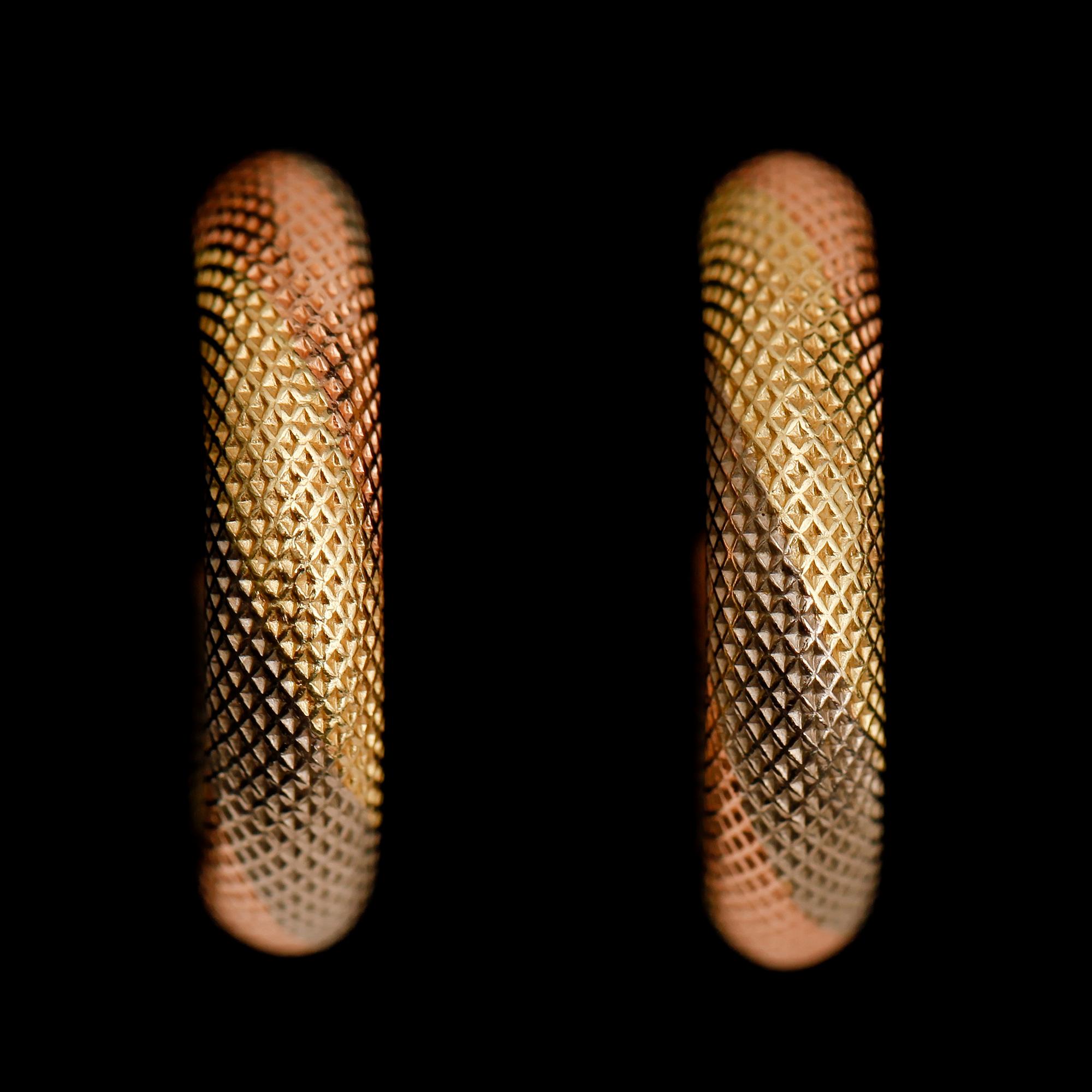 ÖRHÄNGEN, 1 par, 18 k flerfärgat guld. Total vikt 4 g.