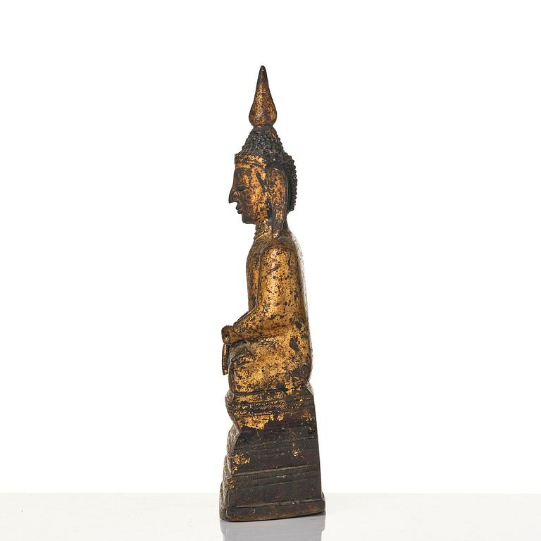 A gilt bronze figure of Buddha, Burma, Shan-state, 18th century.