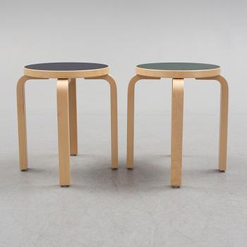 Two Alvar Aalto 'Model 60' stool, for Artek, Finland.