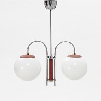 A 1930's Art Déco ceiling lamp.