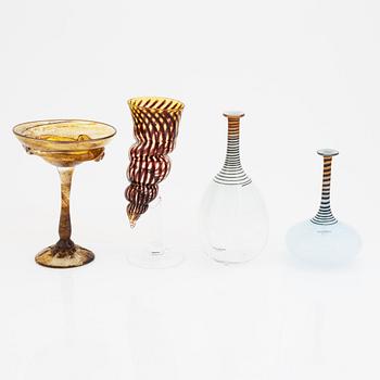 Bertil Vallien, Gunilla Kihlgren, Annette Alsiö, an 8 pcs glass collection, Kosta Boda among others, Sweden.