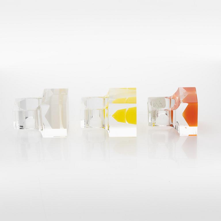 Siv Lagerström, three acrylic plastic rings, 1970s.
