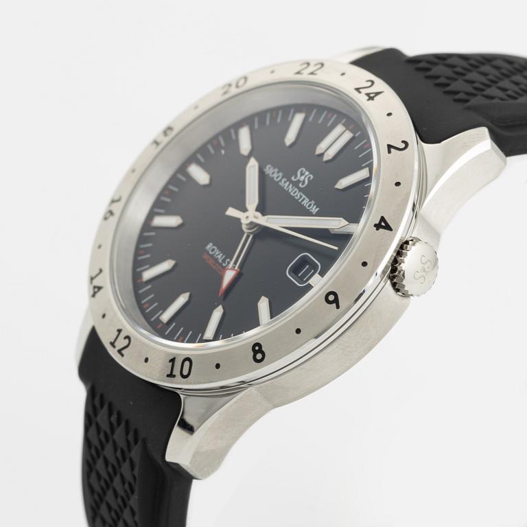 Sjöö Sandström, Royal Steel, Worldtimer, "SÄPO/Swedish Security Service", wristwatch, 41 mm.