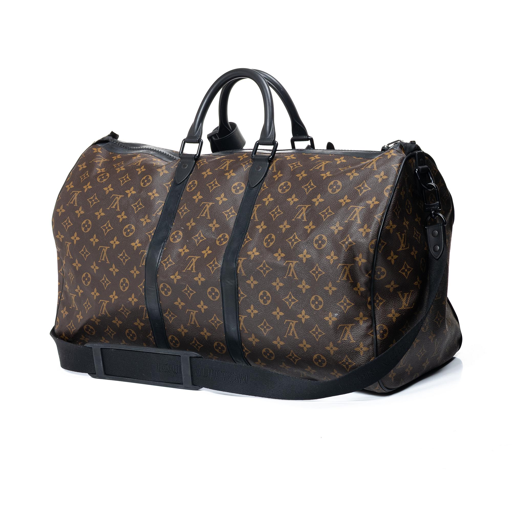 Louis Vuitton, weekender bag, “Macassar Waterproof Keepall 60 Bandoulière”.