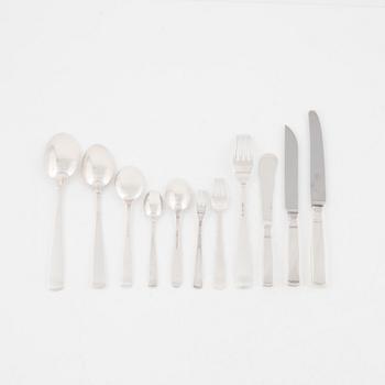 A silver cutlery set, 69 pieces "Rosenholm", GAB and 10 pieces "Flavia, Erik Fleming, Stockholm.