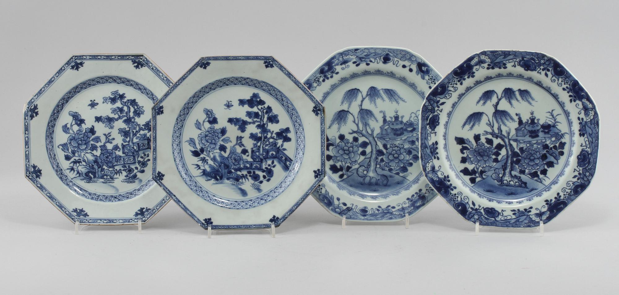 TALLRIKAR, 2+2 st, porslin, Kina, 1700-tal.