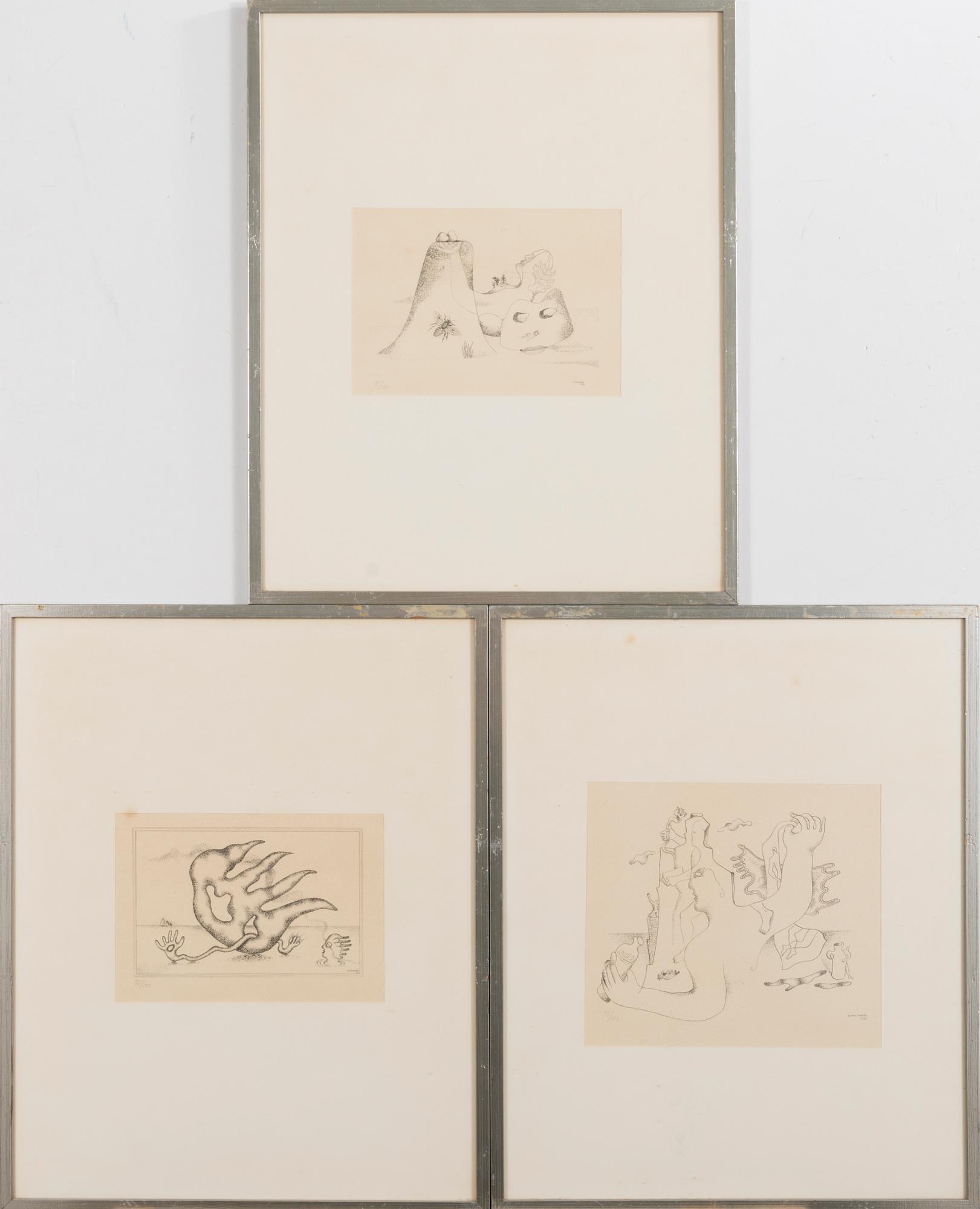 ESAIAS THORÉN, 3 kpl, litografeja, signeerattu ja päivätty E. Thorén 1935-38.