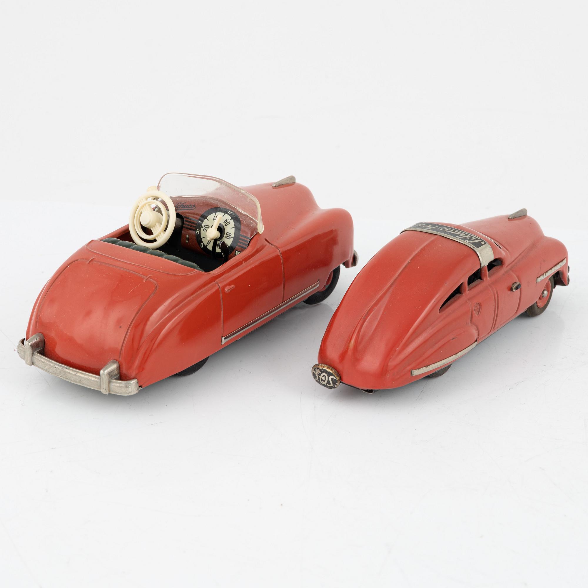 Leksaksbilar, 8 st, mestadels Shuco, 1900-tal.