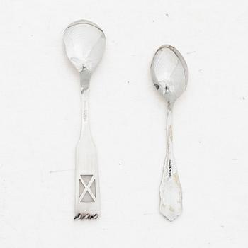 Coffee and mocha spoons, 12+6 pieces, silver, Alton Guldvaru Ab, Falköping, 1959–1967.