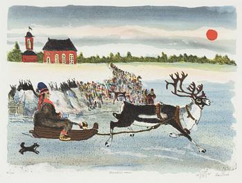 Lars Pirak, lithograph in colours, signed 40/360.