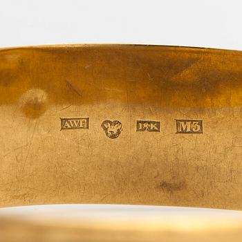 An 18K gold bangle, Anders Wilhelm Felixzon, Loviisa, Finland 1869.