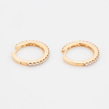A pair of Ole Lynggaard earrings "Love" in 18K gold set with round brilliant-cut diamonds.