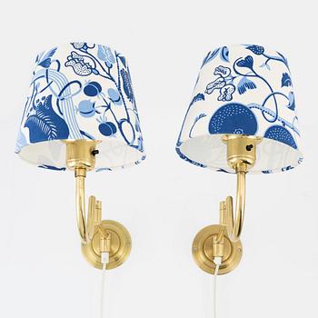 A pair of model 'V-30' brass wall lights, EWÅ, 1960's/70's.