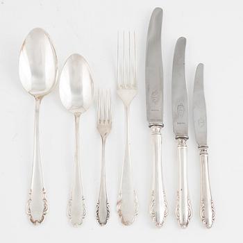 Cutlery service, silver, 95 pieces, model "Haga", Skandia/Hultman, Stockholm, various years between 1937-1957.