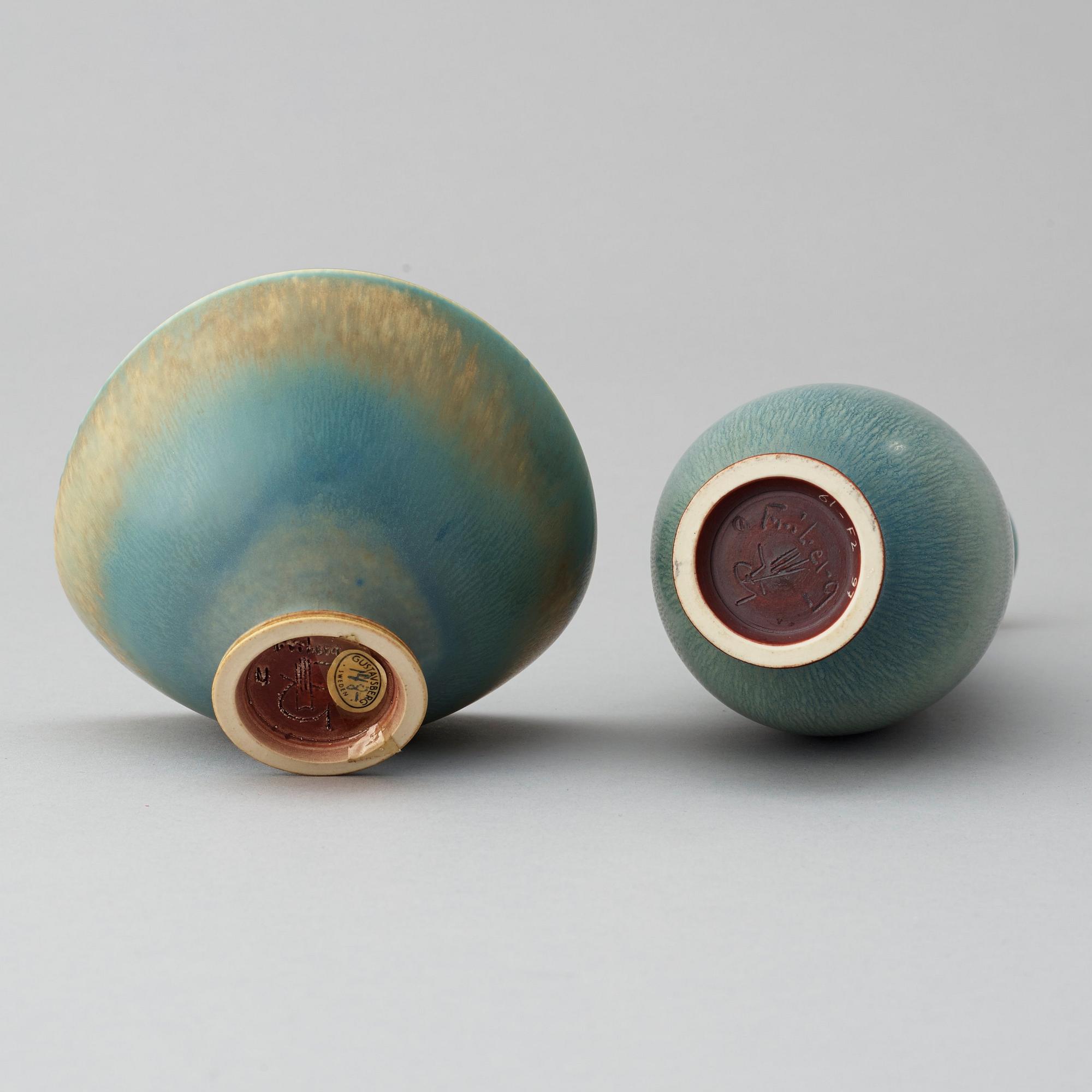 BERNDT FRIBERG, vas och skål, Gustavsberg Studio, bl a 1963.