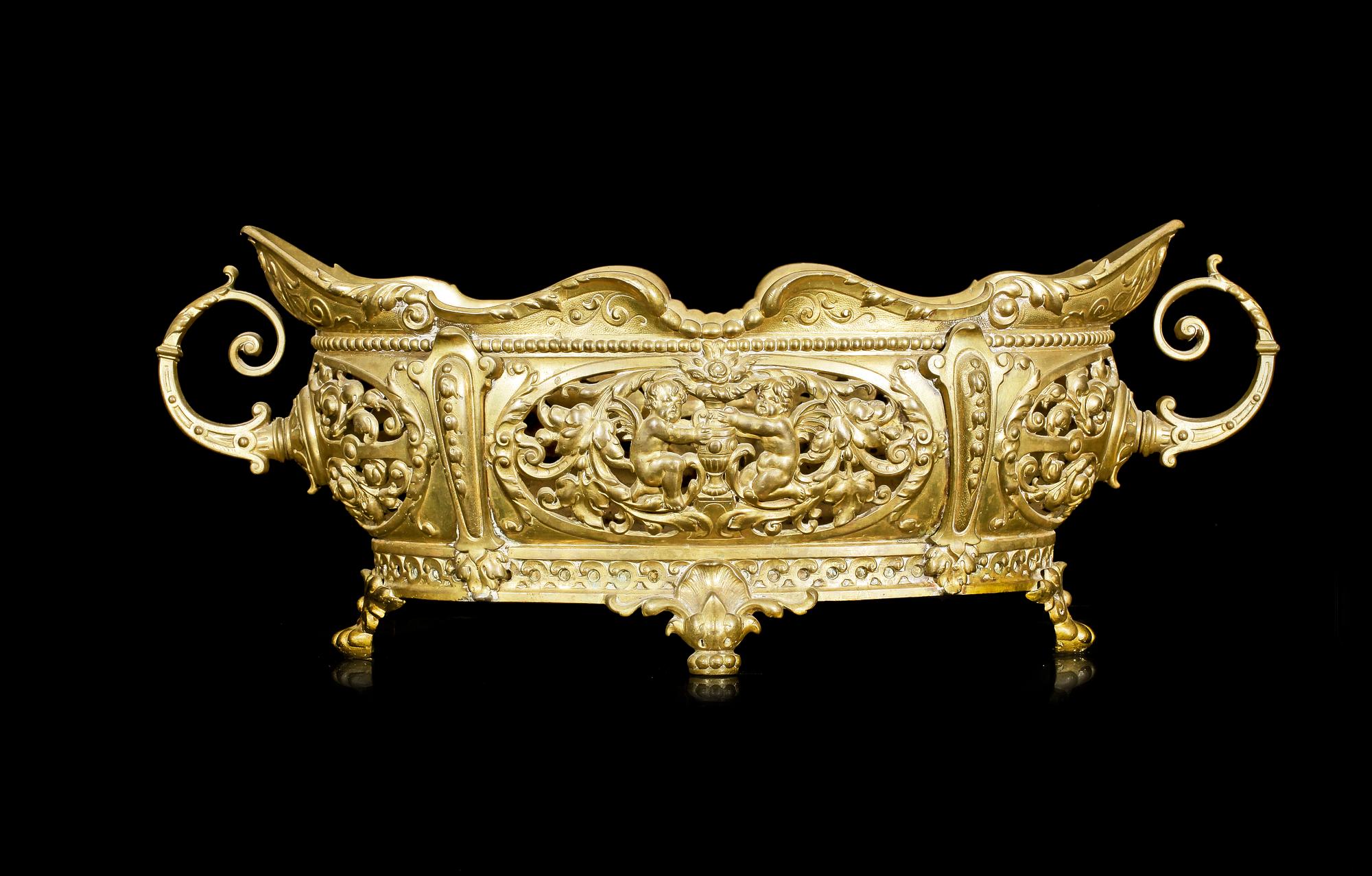 JARDINJERE, mässing, Louis XV-stil, 1900-tal.