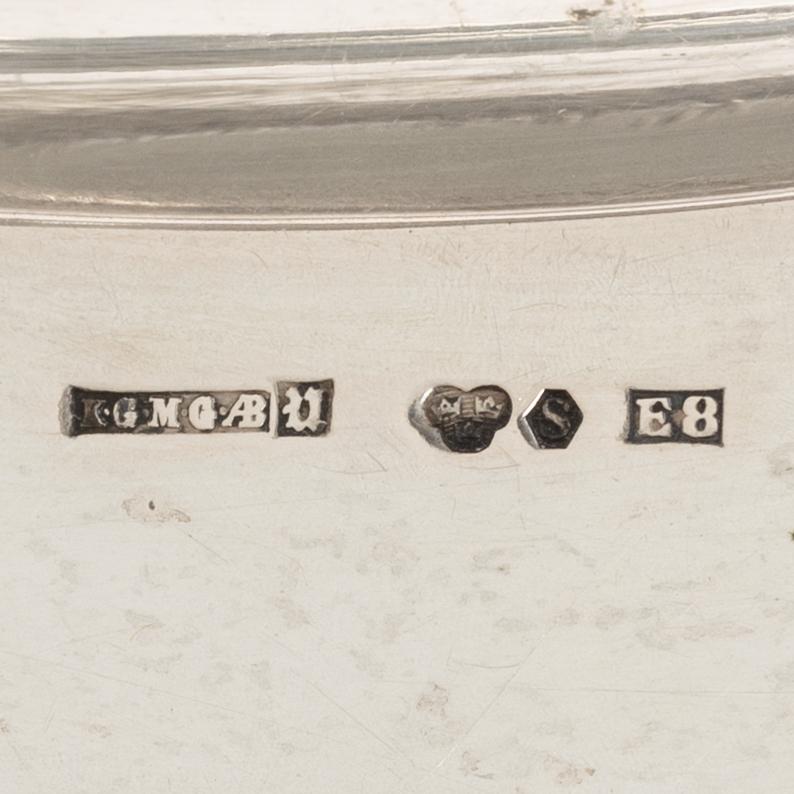 Plates, 2, silver, KG Markströms, Uppsala 1931 and GAB, Stockholm 1937 respectively.