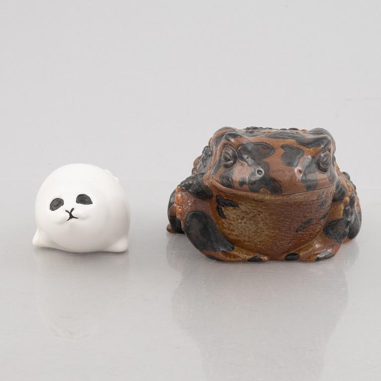 Paul Hoff, a set of seven stoneware figurines, Gustavsberg.