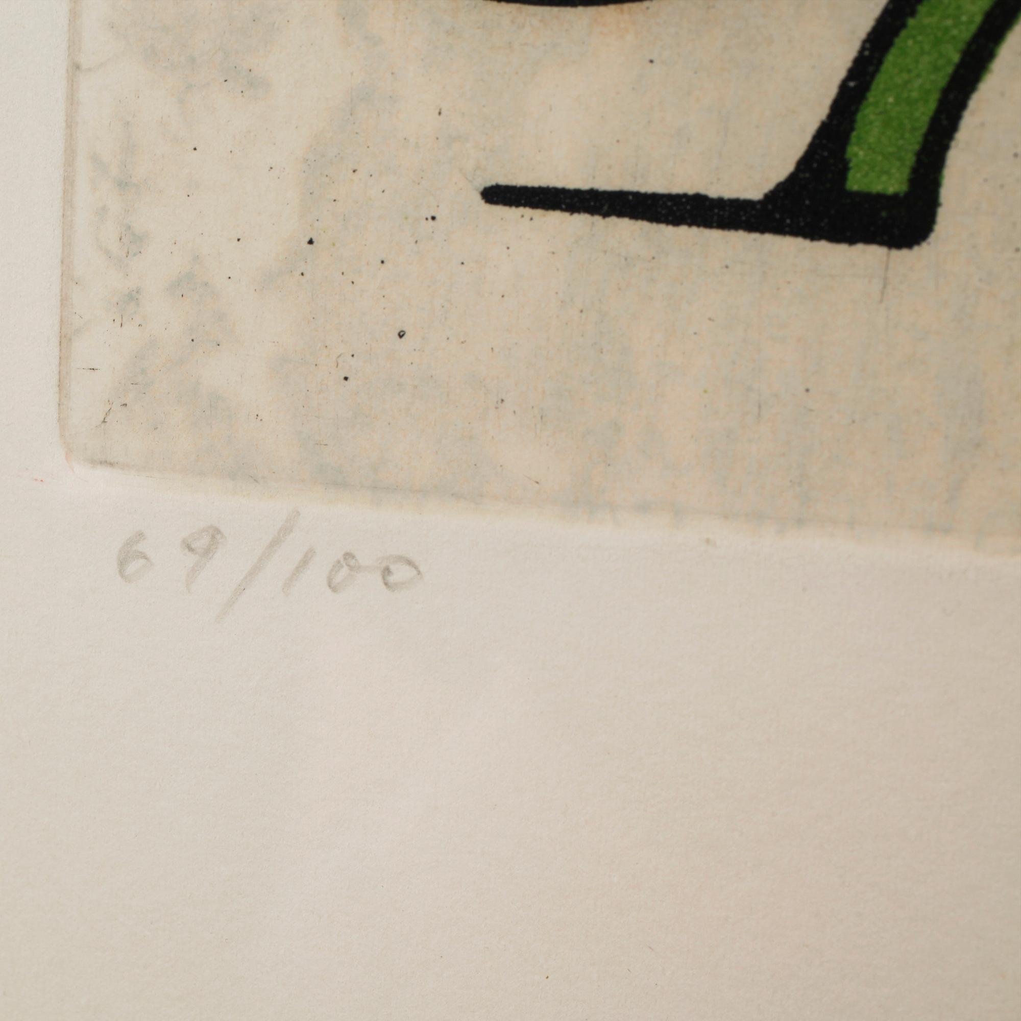 MAX ERNST, etching in colours, signed and numbered 69/100.