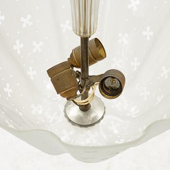 Orrefors, a Swedish Modern ceiling lamp, 1940s-50s.