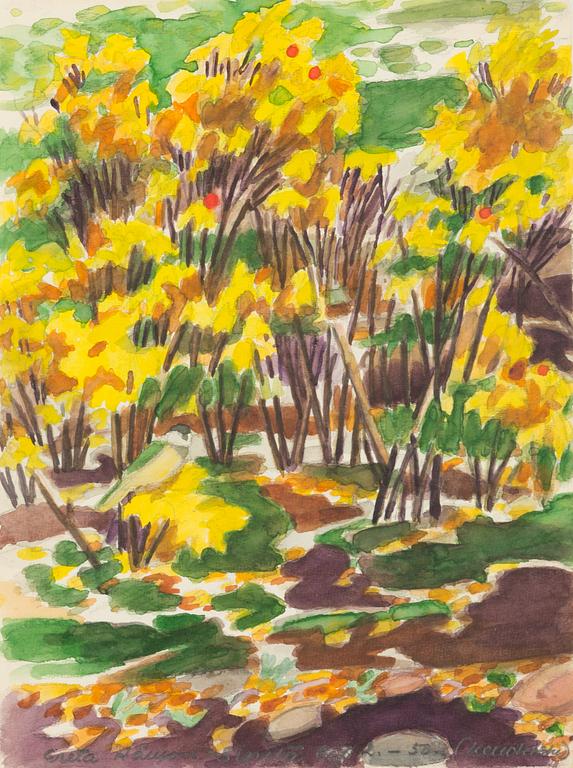 Greta Hällfors-Sipilä, Greenery in the garden.